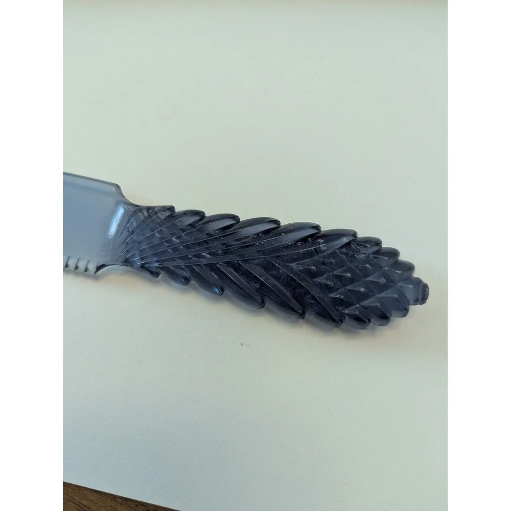 Vtg Renwal Iron-Plas All-Purpose Knife Blue Plastic Serrated Feather Boxed